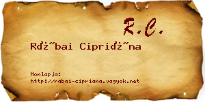 Rábai Cipriána névjegykártya
